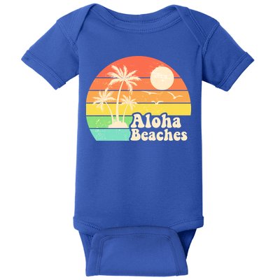 Vintage Retro Tropical Aloha Beahes Baby Bodysuit