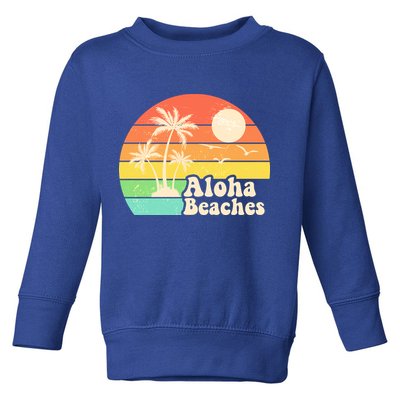 Vintage Retro Tropical Aloha Beahes Toddler Sweatshirt