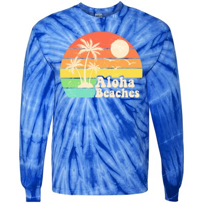 Vintage Retro Tropical Aloha Beahes Tie-Dye Long Sleeve Shirt