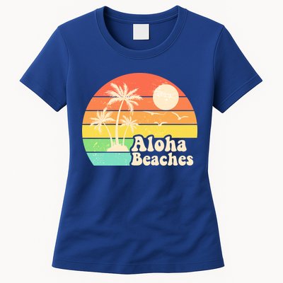 Vintage Retro Tropical Aloha Beahes Womens T-Shirt