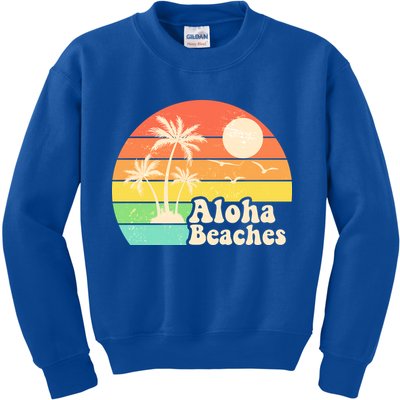 Vintage Retro Tropical Aloha Beahes Kids Sweatshirt