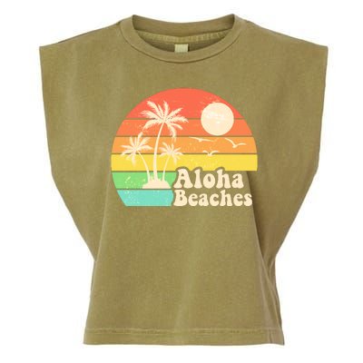 Vintage Retro Tropical Aloha Beahes Garment-Dyed Women's Muscle Tee