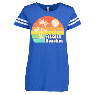 Vintage Retro Tropical Aloha Beahes Enza Ladies Jersey Football T-Shirt