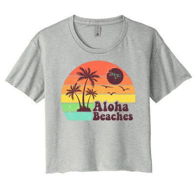 Vintage Retro Tropical Aloha Beahes Women's Crop Top Tee