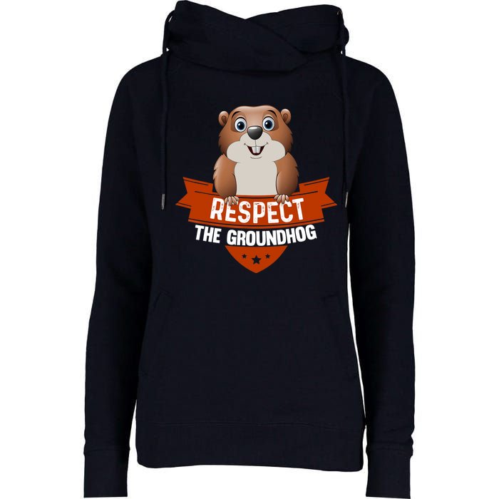 Vintage Respect The Groundhog Day Womens Funnel Neck Pullover Hood