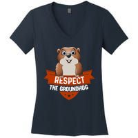 Vintage Respect The Groundhog Day Women's V-Neck T-Shirt