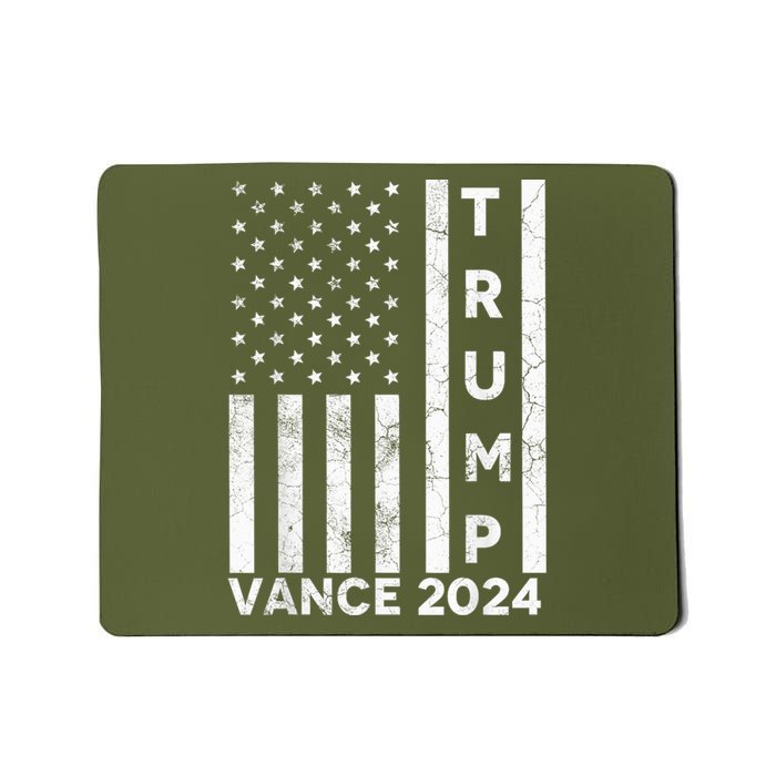 Vote Red Trump Vance 2024 Grunged Usa Flag Mousepad