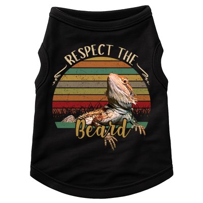 Vintage Respect The Beard Funny Bearded Dragon Lizard Gift Doggie Tank