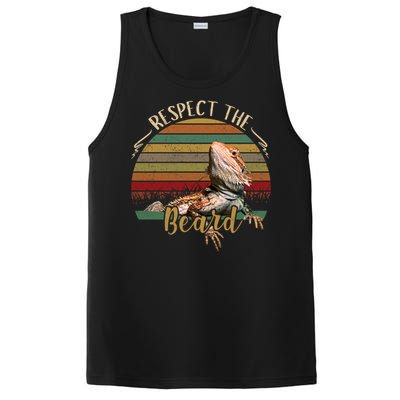 Vintage Respect The Beard Funny Bearded Dragon Lizard Gift PosiCharge Competitor Tank