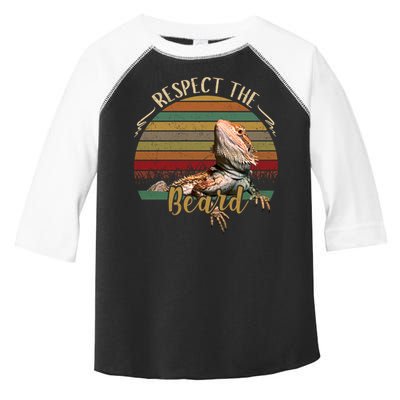 Vintage Respect The Beard Funny Bearded Dragon Lizard Gift Toddler Fine Jersey T-Shirt