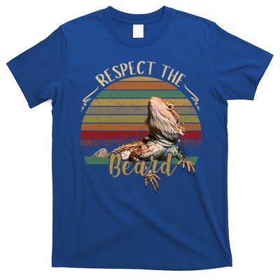 Vintage Respect The Beard Funny Bearded Dragon Lizard Gift T-Shirt