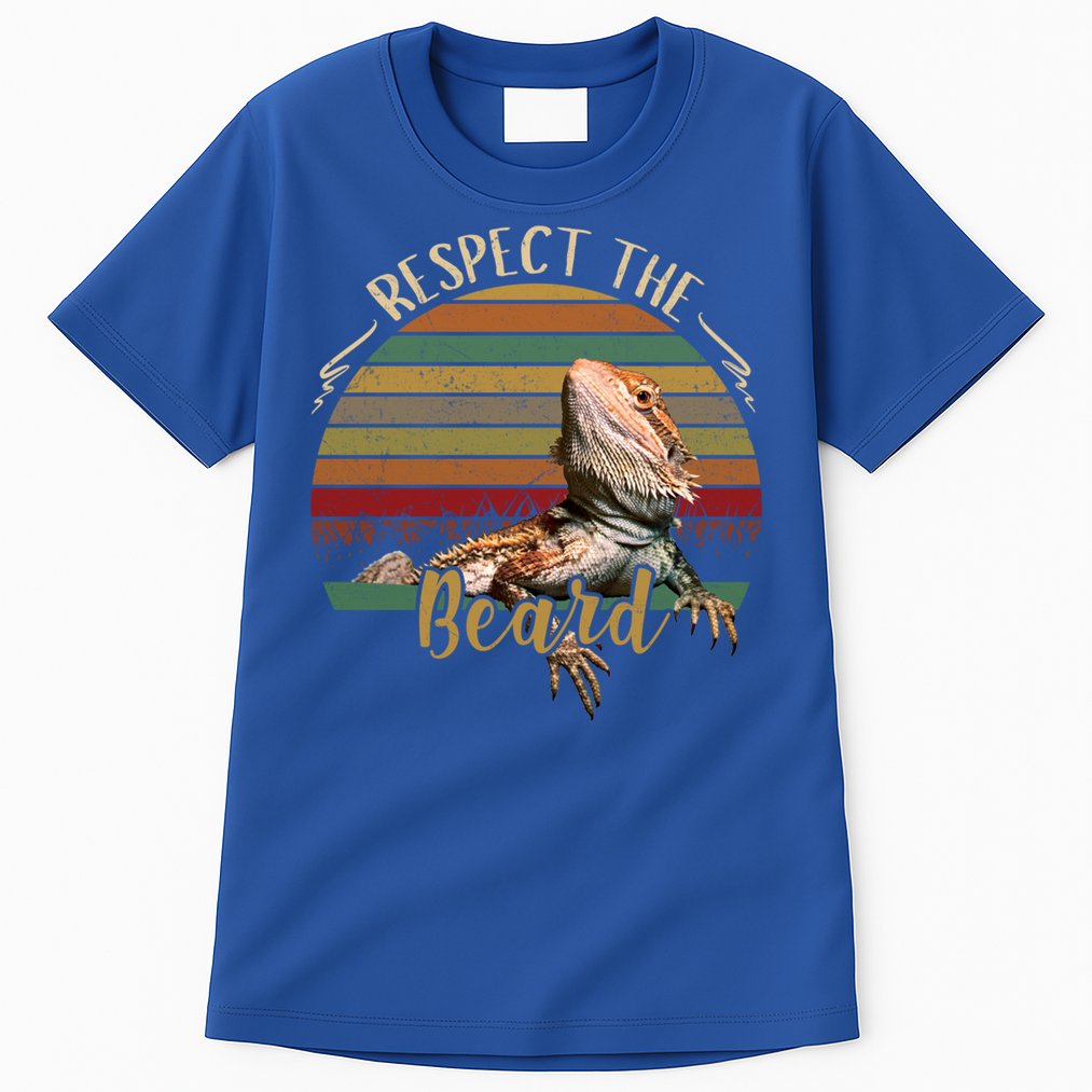Vintage Respect The Beard Funny Bearded Dragon Lizard Gift Tall T-Shirt