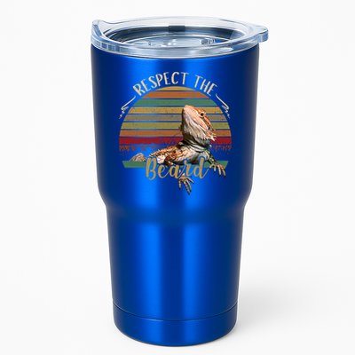 Vintage Respect The Beard Funny Bearded Dragon Lizard Gift Tumbler