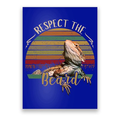 Vintage Respect The Beard Funny Bearded Dragon Lizard Gift Poster