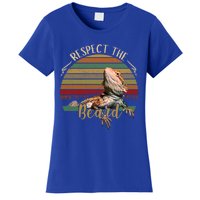 Vintage Respect The Beard Funny Bearded Dragon Lizard Gift Women's T-Shirt