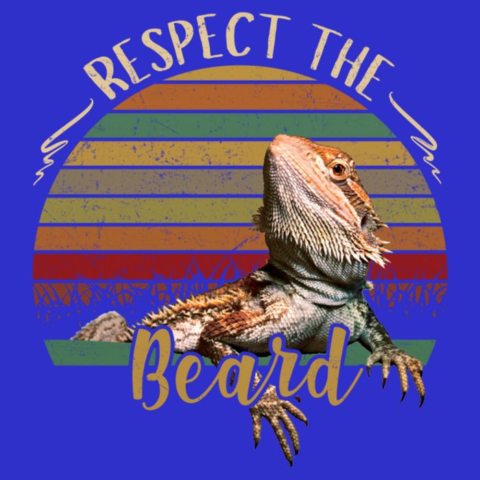 Vintage Respect The Beard Funny Bearded Dragon Lizard Gift Kids T-Shirt