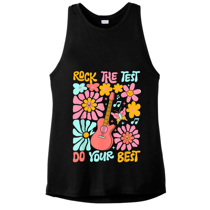 Vintage Rock The Test Funny Test Day For Teachers Ladies PosiCharge Tri-Blend Wicking Tank