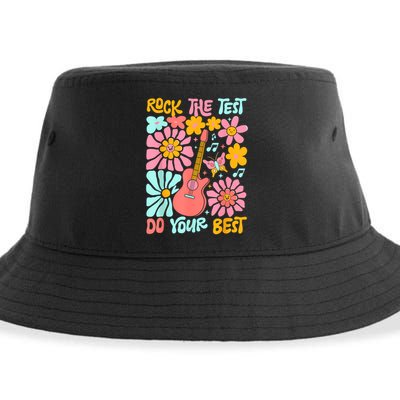 Vintage Rock The Test Funny Test Day For Teachers Sustainable Bucket Hat