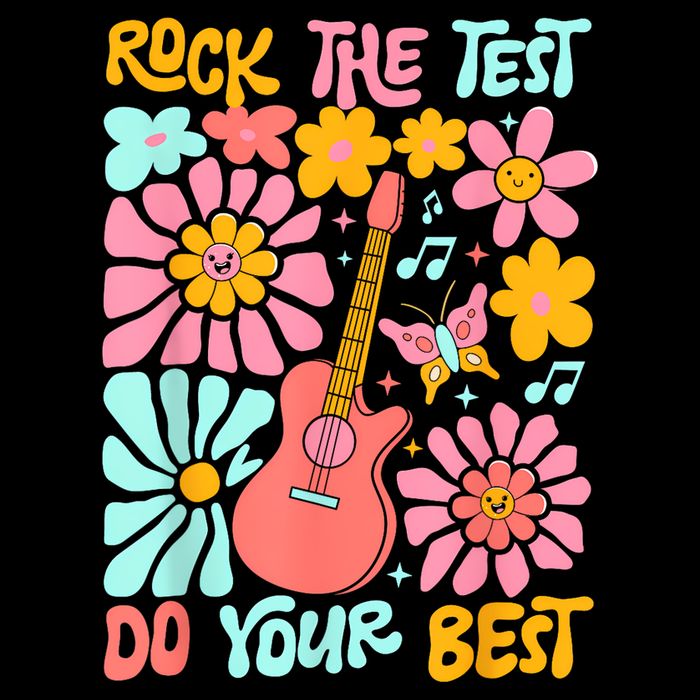 Vintage Rock The Test Funny Test Day For Teachers Bucket Hat