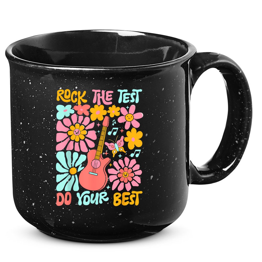 Vintage Rock The Test Funny Test Day For Teachers 15oz Campfire Ceramic Mug