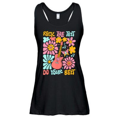 Vintage Rock The Test Funny Test Day For Teachers Ladies Essential Flowy Tank