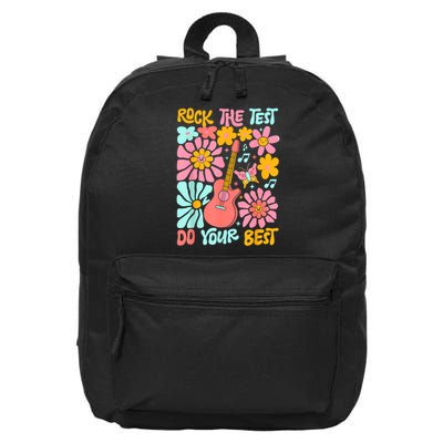 Vintage Rock The Test Funny Test Day For Teachers 16 in Basic Backpack