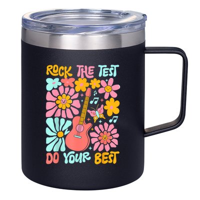 Vintage Rock The Test Funny Test Day For Teachers 12oz Stainless Steel Coffee Mug