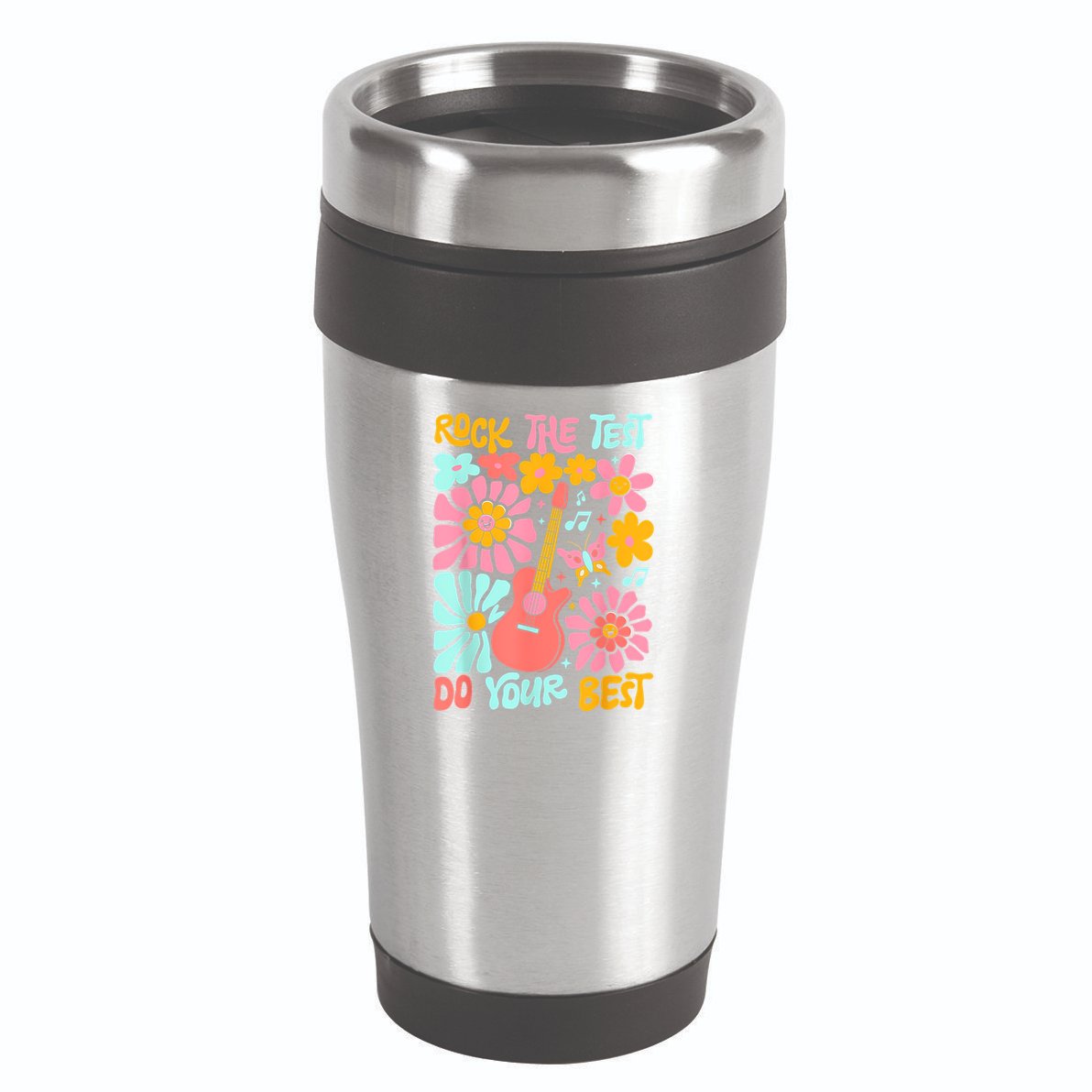 Vintage Rock The Test Funny Test Day For Teachers 16oz Travel Tumbler