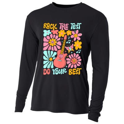 Vintage Rock The Test Funny Test Day For Teachers Cooling Performance Long Sleeve Crew