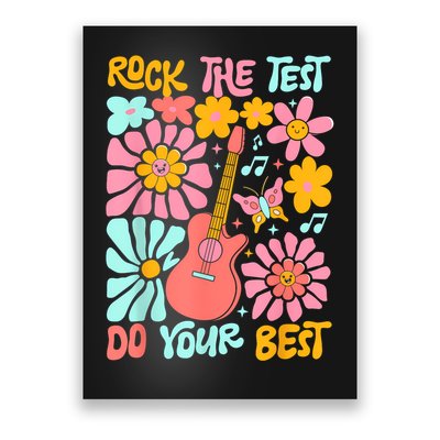 Vintage Rock The Test Funny Test Day For Teachers Poster
