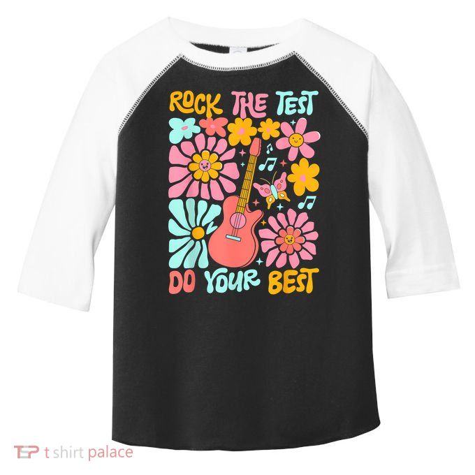 Vintage Rock The Test Funny Test Day For Teachers Toddler Fine Jersey T-Shirt