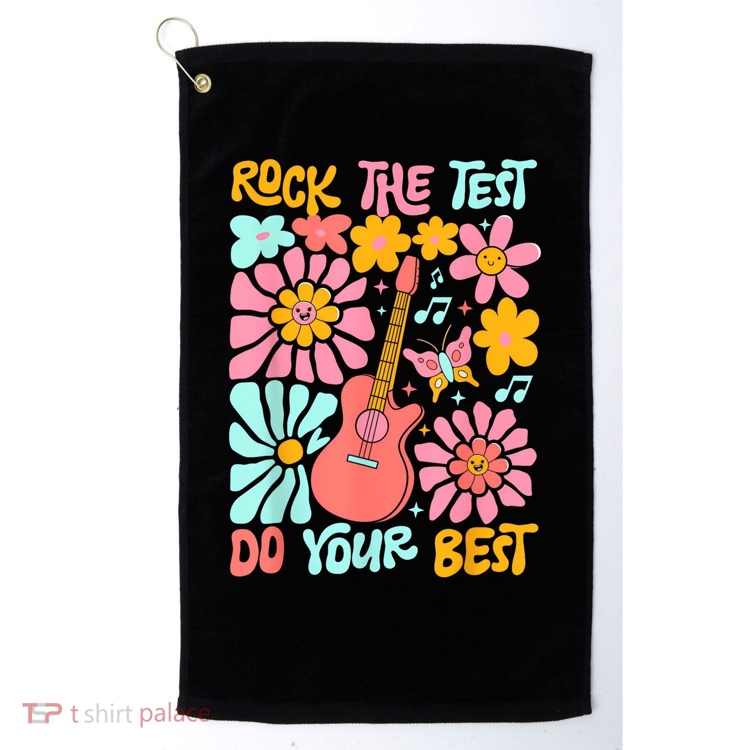 Vintage Rock The Test Funny Test Day For Teachers Golf Towel