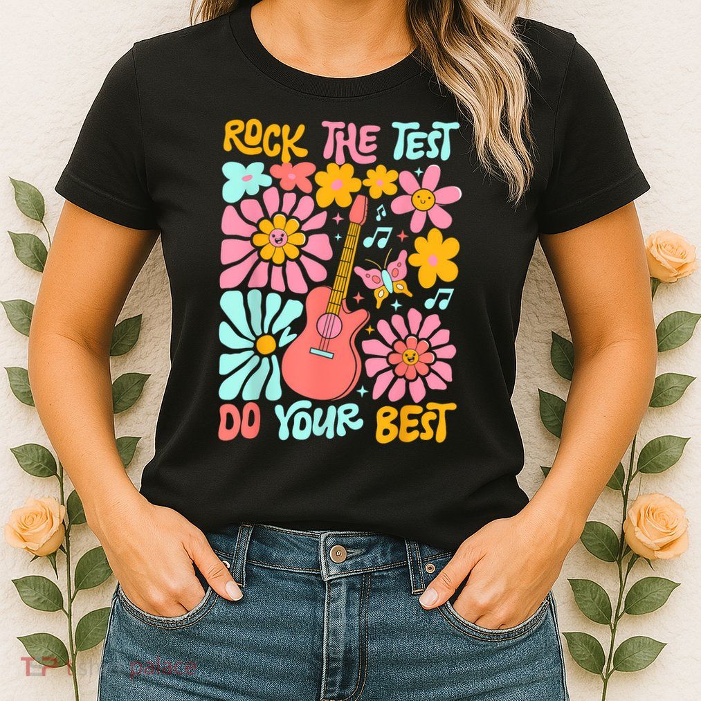 Vintage Rock The Test Funny Test Day For Teachers Womens T-Shirt