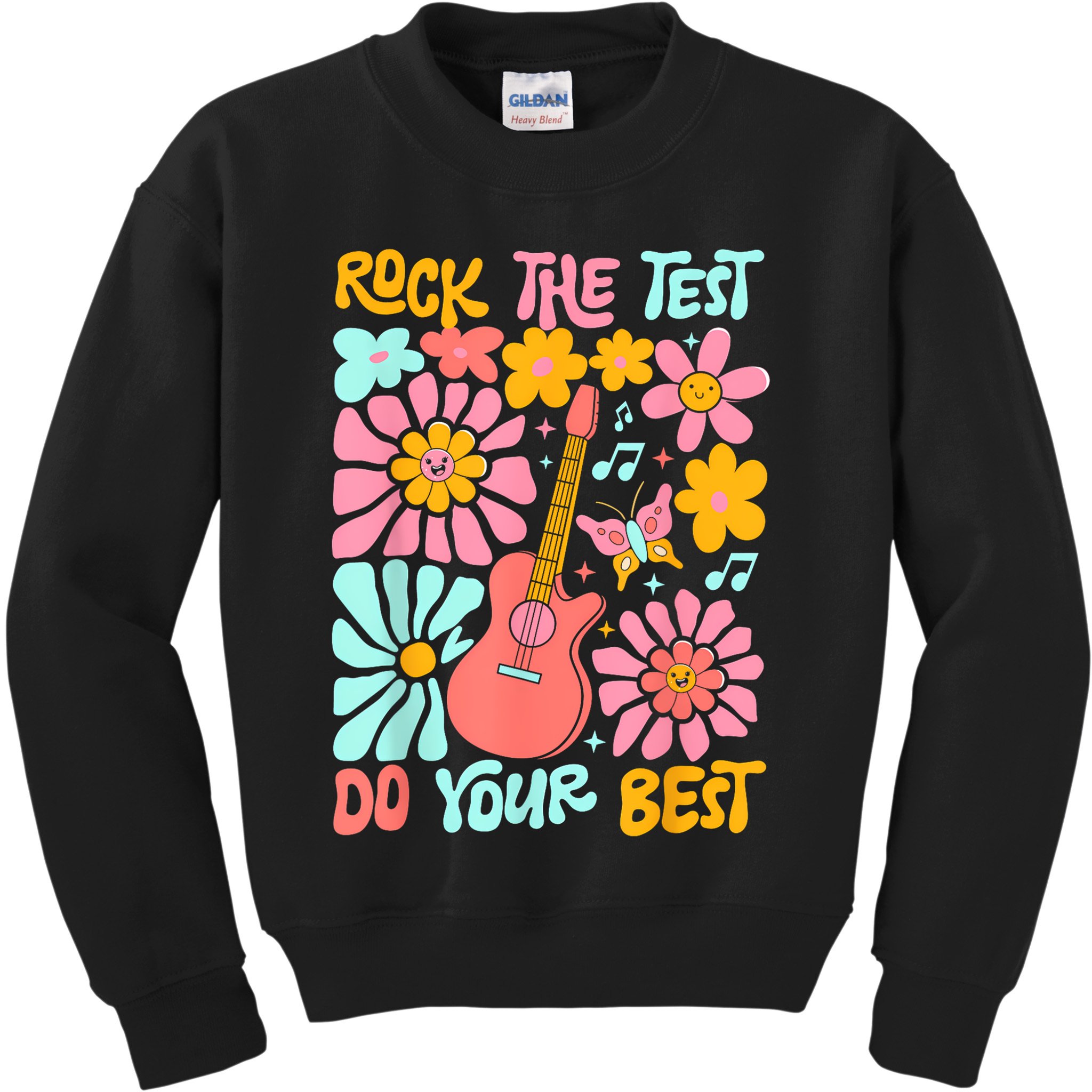 Vintage Rock The Test Funny Test Day For Teachers Kids Sweatshirt