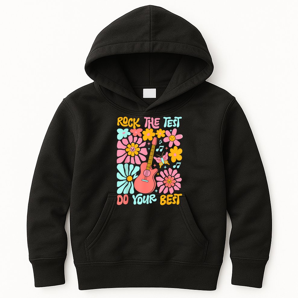 Vintage Rock The Test Funny Test Day For Teachers Kids Hoodie