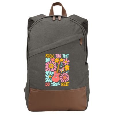 Vintage Rock The Test Funny Test Day For Teachers Cotton Canvas Backpack