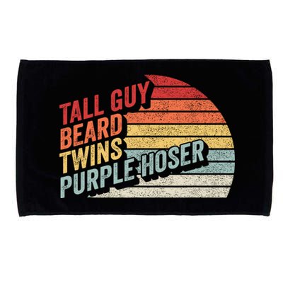 Vintage Retro Tall Guy Beard Twins Purple Hoser Microfiber Hand Towel