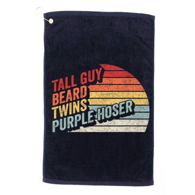 Vintage Retro Tall Guy Beard Twins Purple Hoser Platinum Collection Golf Towel