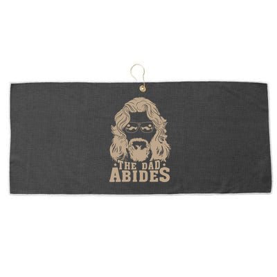 Vintage Retro The Dad Abides Funny Dad FatherS Day Large Microfiber Waffle Golf Towel