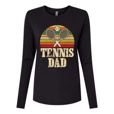 Vintage Retro Tennis Dad Fathers Day Present Gift Womens Cotton Relaxed Long Sleeve T-Shirt