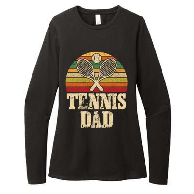 Vintage Retro Tennis Dad Fathers Day Present Gift Womens CVC Long Sleeve Shirt