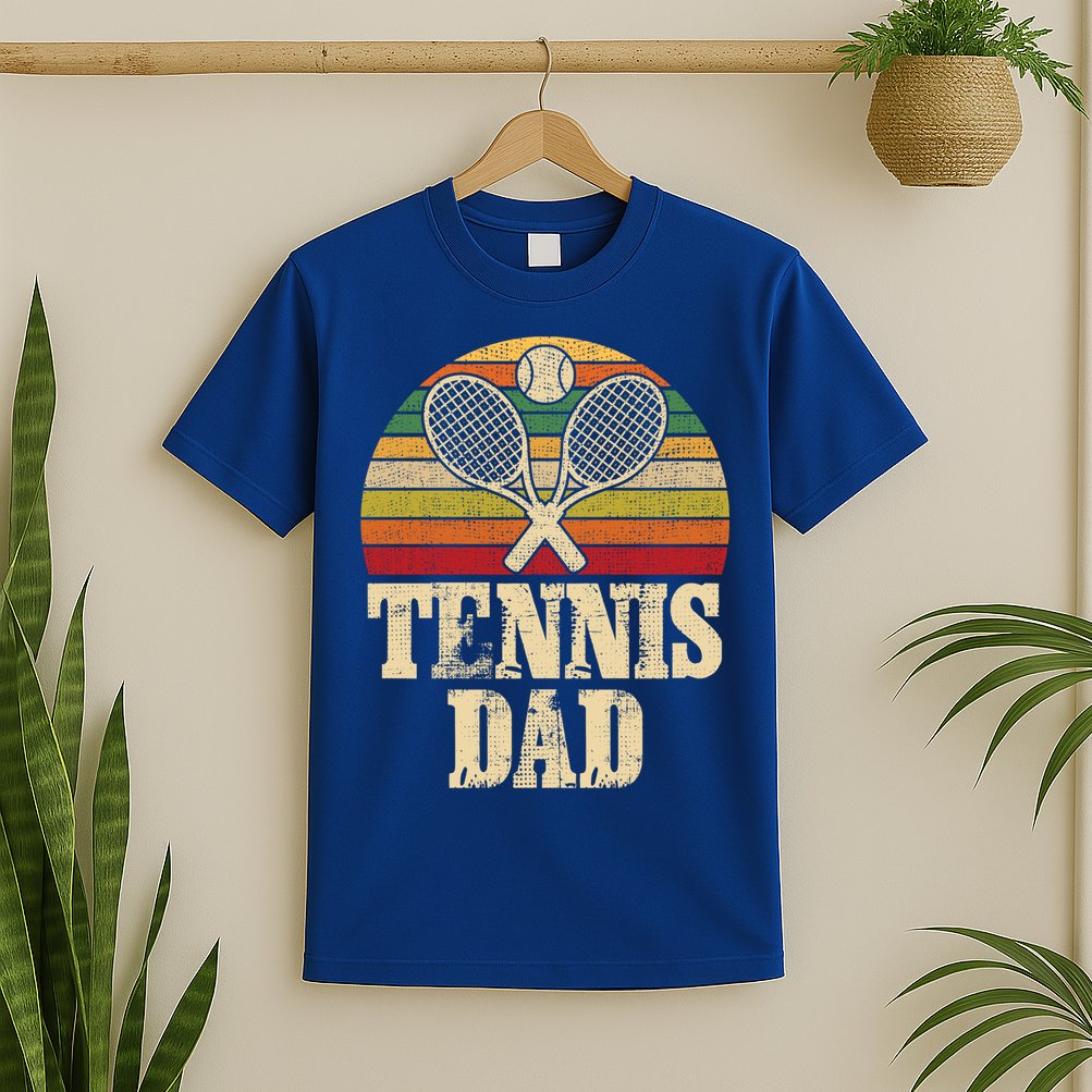 Vintage Retro Tennis Dad Fathers Day Present Gift T-Shirt