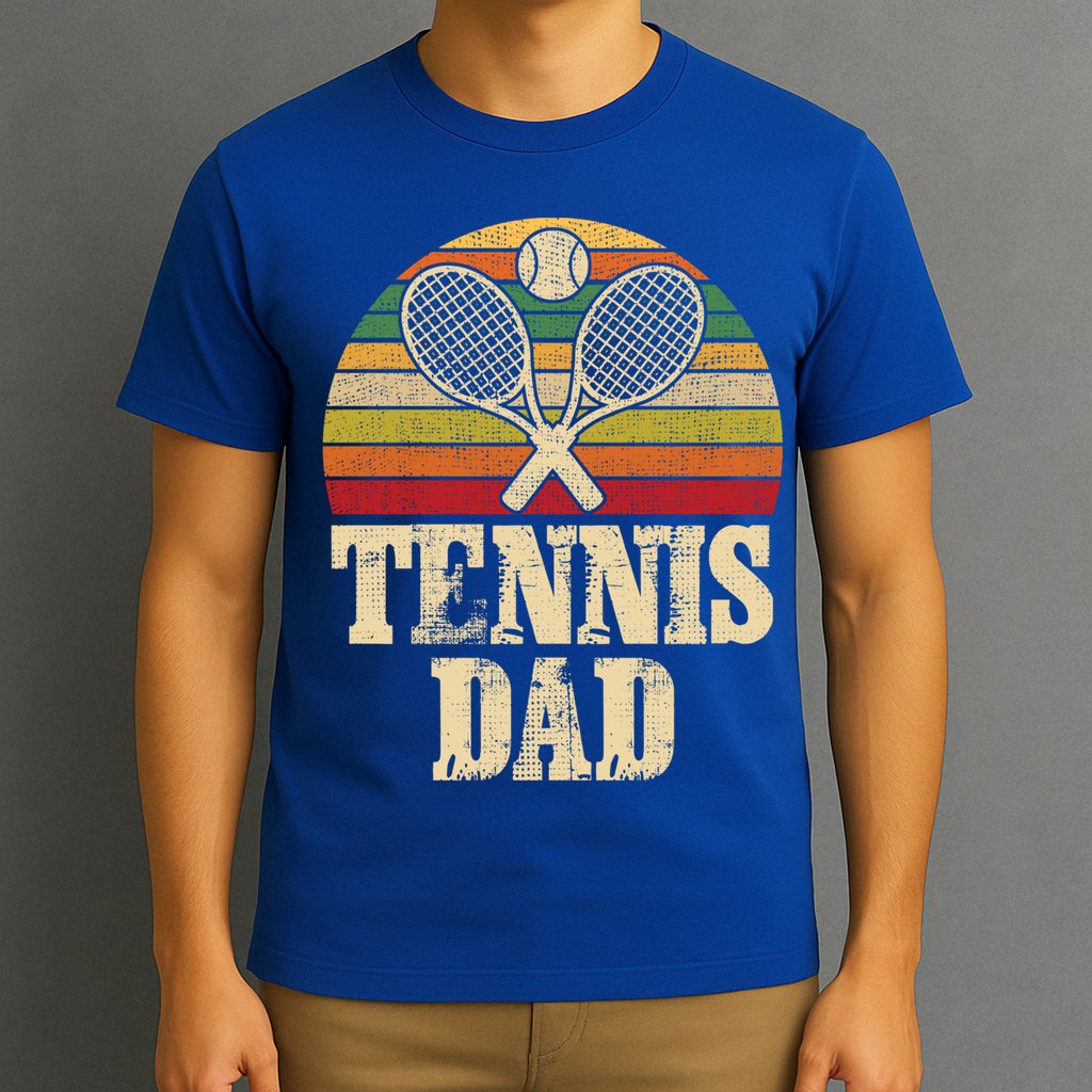 Vintage Retro Tennis Dad Fathers Day Present Gift T-Shirt