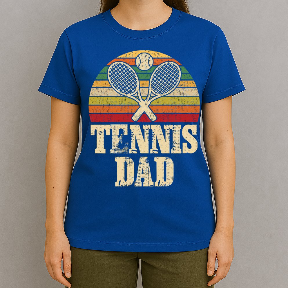 Vintage Retro Tennis Dad Fathers Day Present Gift T-Shirt