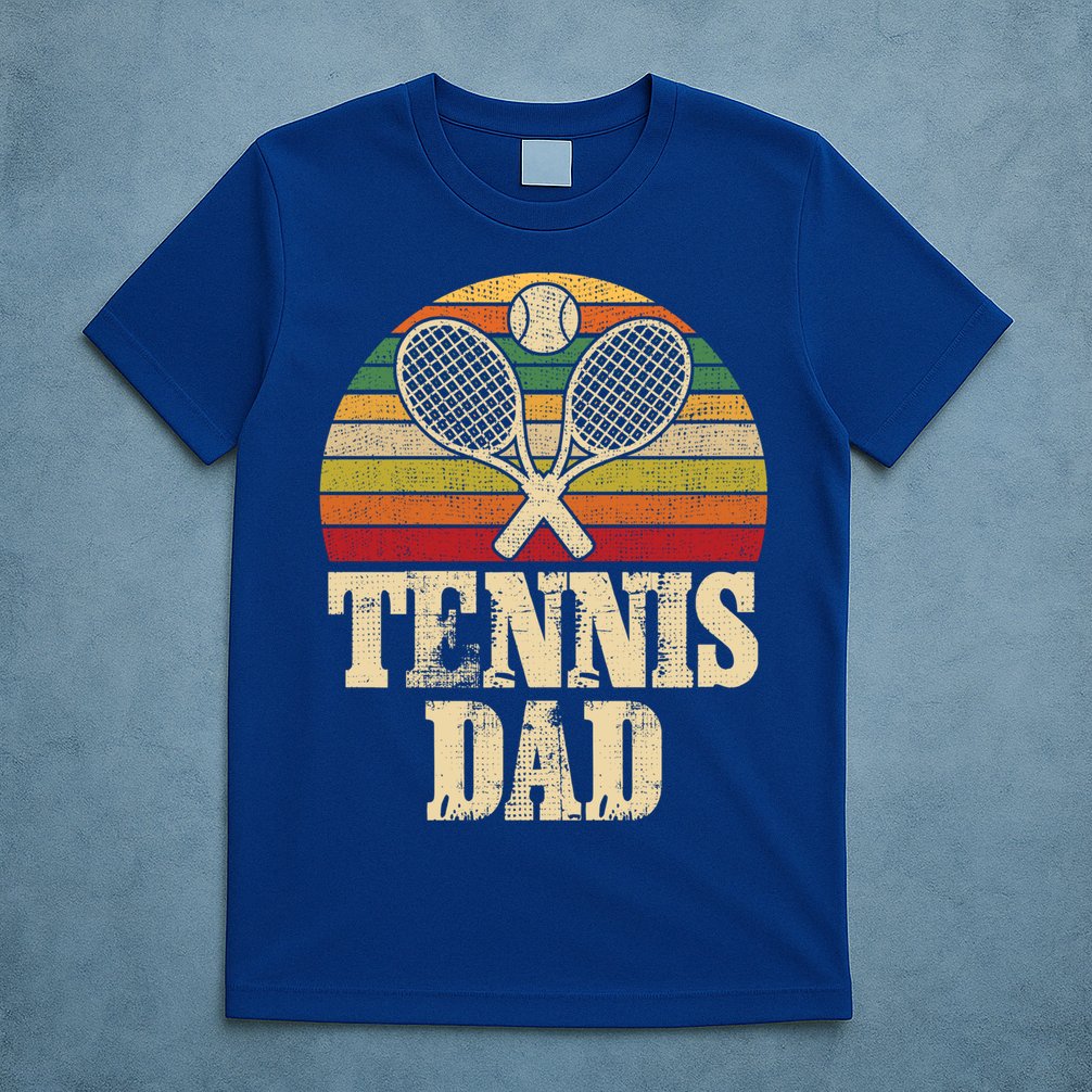 Vintage Retro Tennis Dad Fathers Day Present Gift T-Shirt