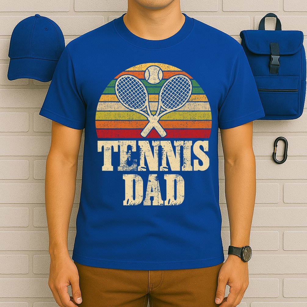 Vintage Retro Tennis Dad Fathers Day Present Gift T-Shirt