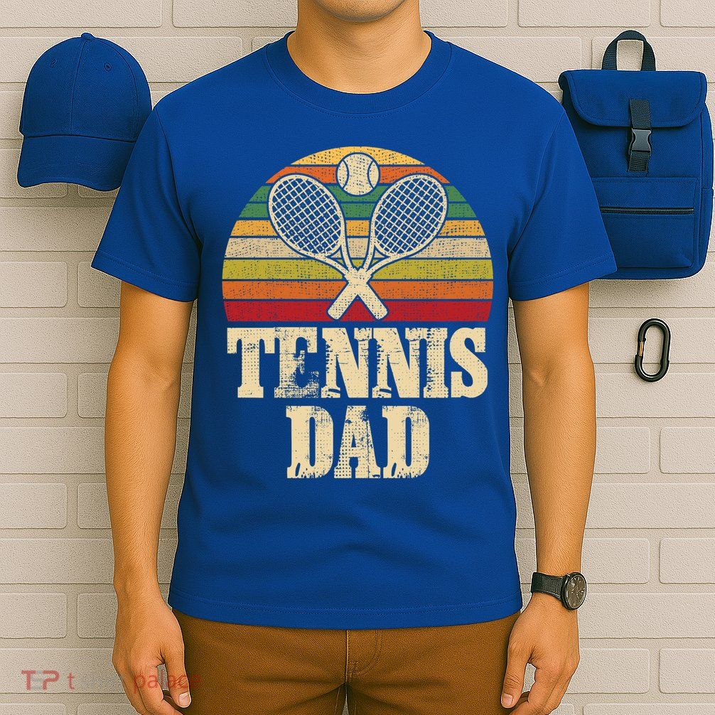 Vintage Retro Tennis Dad Fathers Day Present Gift T-Shirt