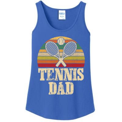 Vintage Retro Tennis Dad Fathers Day Present Gift Ladies Essential Tank