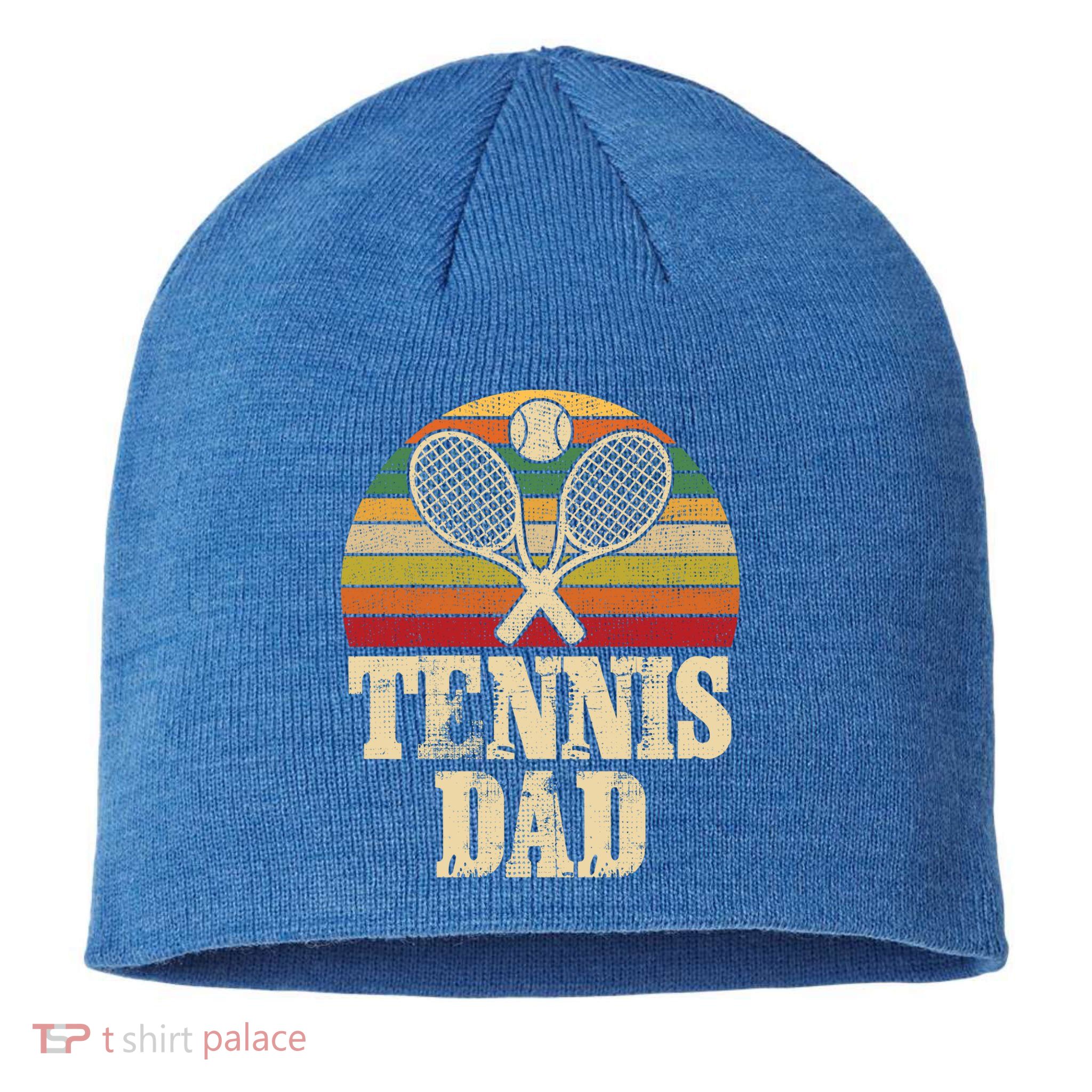 Vintage Retro Tennis Dad Fathers Day Present Gift Sustainable Beanie