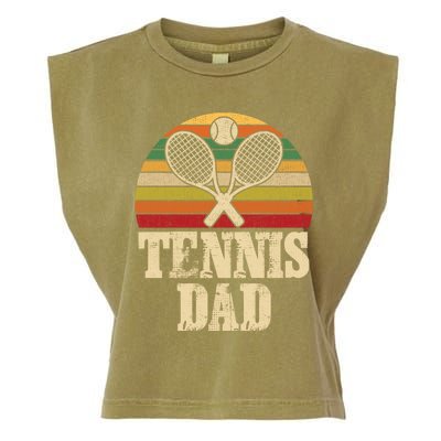 Vintage Retro Tennis Dad Fathers Day Present Gift Garment-Dyed Women's Muscle Tee